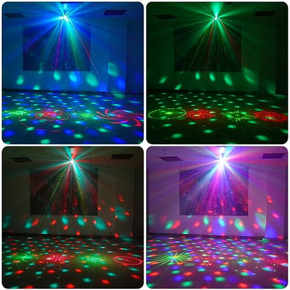 LAUCNPTY DJ Disco Ball Party Lights with DMX512 and Sound Activated, LED Stage Lighting Show Strobe Light for Parties Indoor Dance Wedding Karaoke Bar KTV Club Christmas Halloween Music Rave Lamp
