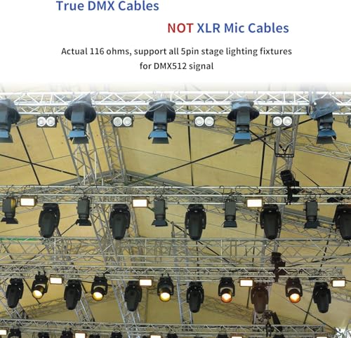 SMALL-EYE 5 Pin DMX Cables 50 ft 2-Pack, 4-Core Male to Female - size: 50 feet -2 Packs