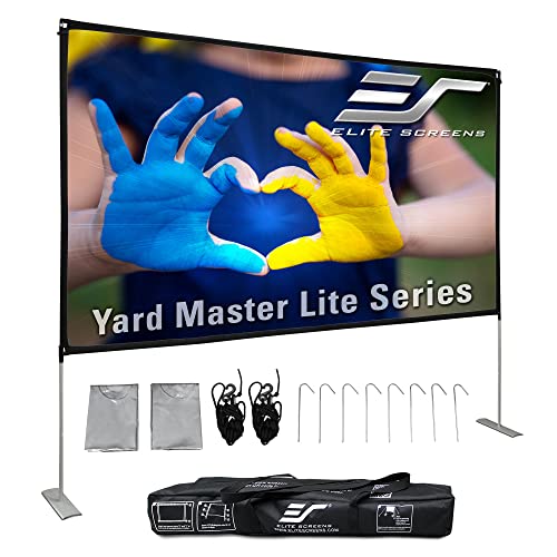Elite Screens Yard Master Lite, 125-inch Outdoor Projector Screen 16:9 Double Sided Wrinkle-Free Foldable Portable Indoor Movie Projection Screen, | US Based Company 2-Year Warranty,OMS125HLITE - size: 125-inch, 16:9