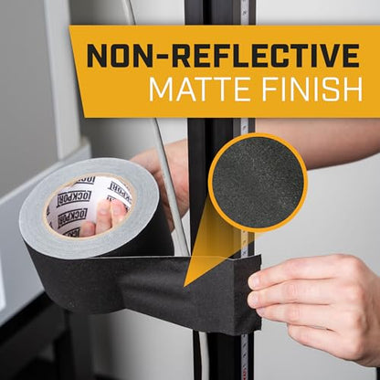 Black Gaffers Tape 3 inch x 30 Yards - 2 Pack Pro Grade Matte Gaff Tape | Extra-Wide, No Residue, Water Resistant, Non-Reflective, Easy Tear - Multipurpose for Photography Heavy Duty Gaffers Tape - style: 2-Pack