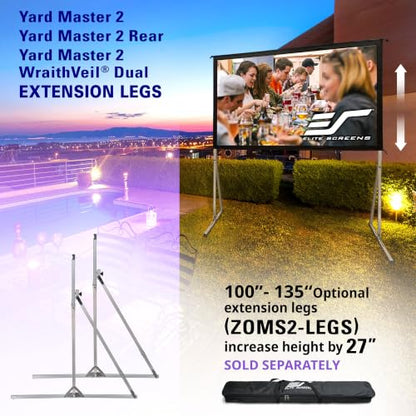 Elite Screens 100-inch Wraith Veil DUAL, 16:9, 0.8 Gain, 150° Viewing Angle, Front & Rear Projection Screen, Yardmaster 2 OMS100H2-Dual - color: Front and Rear Projection, size: 100-inch, 16:9, style: Yard Master 2 Dual