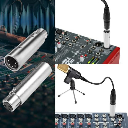 QIANRENON 5Pin XLR to 3Pin XLR DMX Converter Adapter - Male to Female Audio Connector, for DMX Stage Lighting & Microphone - style: 5M-3F