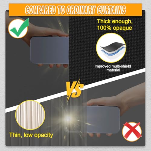 Blackout Curtains for Window Cover, Portable Blackout Curtains Shades for Bedroom, Room Darkening Shades, Black Out Window Cover Film No Drill DIY Cuttable, for Skylight Shade, Media Room, 79x57 Inch - size: 57"W x 79"H