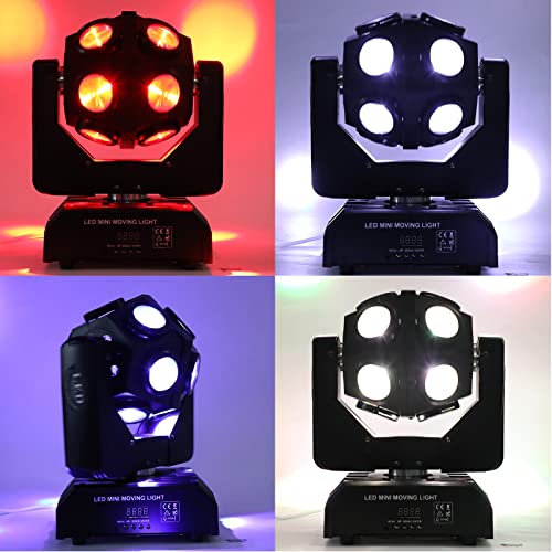 DJ Lighting Lamp Stage Light Party Lights 12x12w RGBW 4 in 1 Football Led Beam Moving Head Dj Disco Stage Wash Light Dmx512 13/15 Channels Effect Lighting for KTV Disco Party Wedding Concert