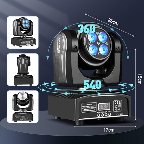 100W LED Moving Head DJ Lights 2-Sides Moving Head Wash & Beam Effect Stage Light RGBW 4-in-1 DMX Sound Active DJ Lights for Party Disco KTV Pub Bar Show Wedding Show - 2 PCS (2)