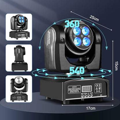100W LED Moving Head DJ Lights 2-Sides Moving Head Wash & Beam Effect Stage Light RGBW 4-in-1 DMX Sound Active DJ Lights for Party Disco KTV Pub Bar Show Wedding Show - 2 PCS (2)