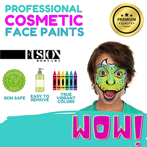 Fusion Body Art Pro Quality Professional Face Painting Palette - Leanne's Pretty Rainbow | Hypoallergenic Safe & Non-Toxic - Perfect for Full Face Designs and Cheek Art