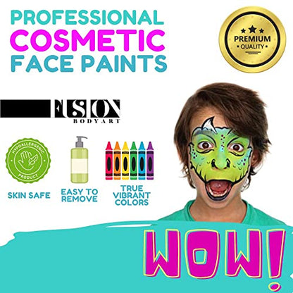 Fusion Body Art Pro Quality Professional Face Painting Palette - Leanne's Pretty Rainbow | Hypoallergenic Safe & Non-Toxic - Perfect for Full Face Designs and Cheek Art