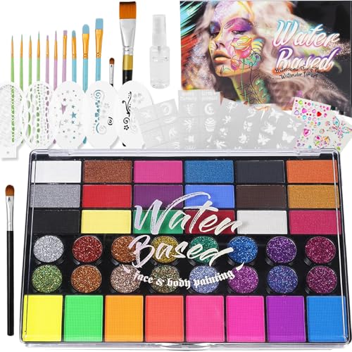 Face Painting Kit for Kids and Adults ,Halloween Face Paint Makeup Kit - color: 42 Color