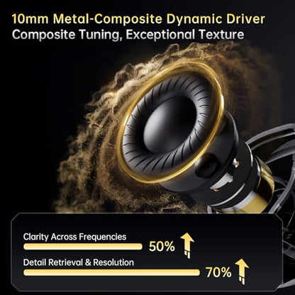 CCA Xyrra Dual Driver in-Ear Monitor Headphones,1DD+1BD HiFi IEM Earphones,Wired Gaming Earbuds for Gamers Musicians - color: Silver, style: Without Mic,3.5mm