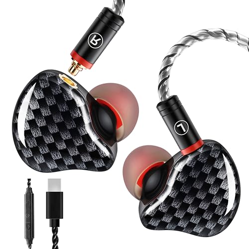 DEMAKE in Ear Monitor with Detachable Type-C Cable - color: Carbon Fiber, size: Type-C With Mic