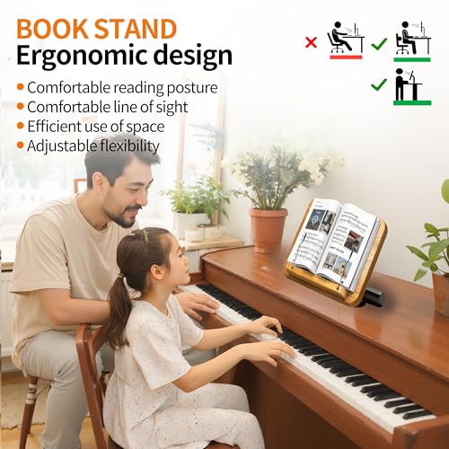 2-in-1 Dual-Use Music Stand & Tabletop Stand, 16.5"–51" Height Adjustable - color: Rubberwood Effect, size: Non-wheeled