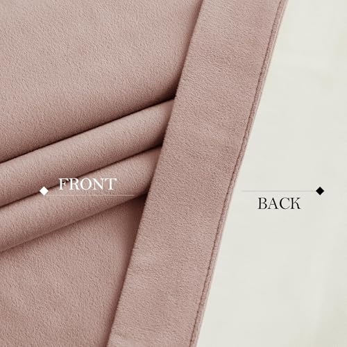 NICETOWN 100% Blackout Dusty Pink Velvet Curtains 90 inch Long for Girls - color: 100% Blackout - Dusty Pink, size: 52"W x 90"L (Pack of 2)