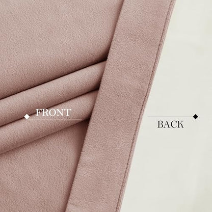NICETOWN 100% Blackout Dusty Pink Velvet Curtains 90 inch Long for Girls - color: 100% Blackout - Dusty Pink, size: 52"W x 90"L (Pack of 2)