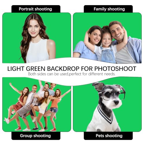 Green Photography Backdrop for Photoshoot, 10x10 Ft Polyester Photo Backdrop Curtains, Green Backdrops Screen for Photo Studio, Video, Content Creators, Birthday Parties Background - color: Light Green