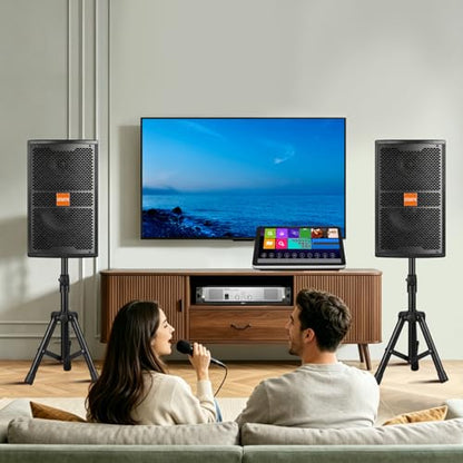 8" Passive Speaker Pair, 800W Peak Power 2-Way Karaoke Speakers, 8 Ohms for Crystal-Clear Vocals, Home Entertainment, DJ, and PA Audio; Requires an Amplifier or Receiver - size: 8 inch
