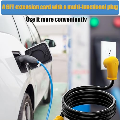 Waterproof 6Ft 15 Amp Household to 20 Amp AC Power Adapter Cable | 12/3 Outdoor Extension Cord Flat Plug,[4 in 1] NEMA 5-15P to 5-15R, 5-20R, 6-15R, 6-20R T Blade,125V AC Extension Cord - size: 6ft Extension cord