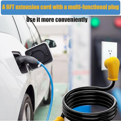 Waterproof 6Ft 15 Amp Household to 20 Amp AC Power Adapter Cable | 12/3 Outdoor Extension Cord Flat Plug,[4 in 1] NEMA 5-15P to 5-15R, 5-20R, 6-15R, 6-20R T Blade,125V AC Extension Cord - size: 6ft Extension cord