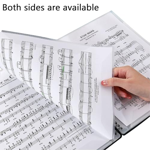 MUQING Music Folder for Sheet Music, 30 Sleeves 60 Pages, 8.5x11 Inch