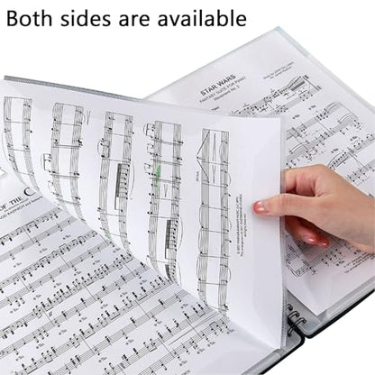MUQING Music Folder for Sheet Music, 30 Sleeves 60 Pages, 8.5x11 Inch