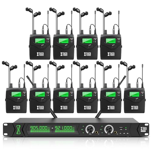 XTUGA RW2090 Wireless in Ear Monitor System,10 Bodypack Wireless IEM System - size: 10 bodypack