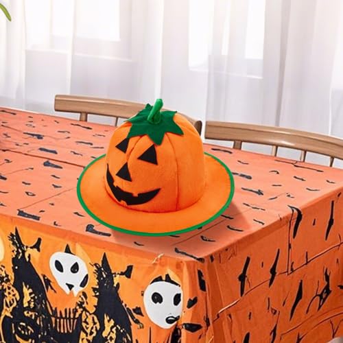 Adults Halloween Pumpkin Hat Jack O Lantern Hat Funny Pumpkin Deco Cap Halloween Party Costume for Women Men - color: Yellow
