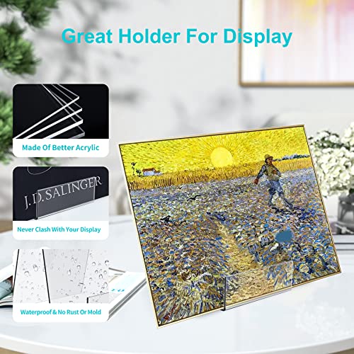 Boloyo Acrylic Book Stand with Ledge,6PC 6 Inch Clear Acrylic Display Easel Transparent Display Stand Holder Tablet Holder for Displaying Books,Magazine,Plate,Pictures,Artworks, CDs - size: 6 inch(6PC)