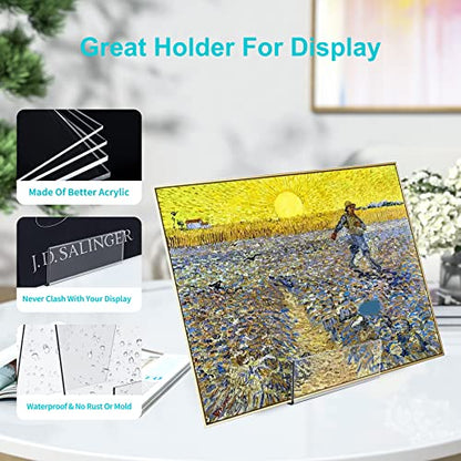 Boloyo Acrylic Book Stand with Ledge,6PC 6 Inch Clear Acrylic Display Easel Transparent Display Stand Holder Tablet Holder for Displaying Books,Magazine,Plate,Pictures,Artworks, CDs - size: 6 inch(6PC)