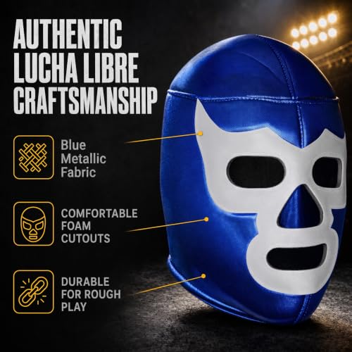 Make It Count (Pick your) Youth Kids Children Lucha Libre Luchador Wrestling Mask (Kids - Fit) - style: Blue Demon