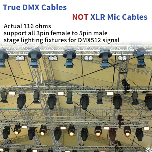 SMALL-EYE 5 Pin Male to 3 Pin Female DMX Adapter Cable 1 ft 2-Pack - color: 5 Pin Male to 3 Pin Female