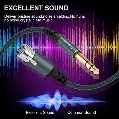 Twozoh XLR Female to 1/4 TRS Cable 15FT, Braided 6.35mm Stereo Jack Balanced to 3pin XLR Microphone Cable - color: 1/4 to XLR Female, size: 15FT