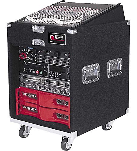 Odyssey CXP1110W Pro Combo Carpeted Rack With Recessed Hardware And Wheels: 11u Top, 10u Bottom