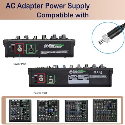w/Lock Power ﻿for Mackie ProFX6v3 Profx10v3 Profx12v3 ProFX22v3 ADP-36PH B | For Mackie ProFX6v3 Profx10v3 Profx12v3 ProFX22v3 Effects Compact Mixer For Delta ADP-36PH B 12 VDC Lock Screw Power Supply