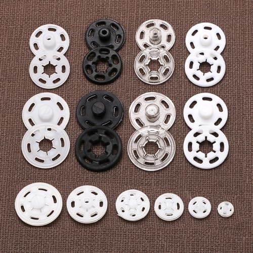 1 Box/15 Set Invisible Small Plastic Snap Buttons Sew-on Snap Buttons Press Button for Sewing Clothing (White, 11.5mm) - color: White, size: 11.5mm