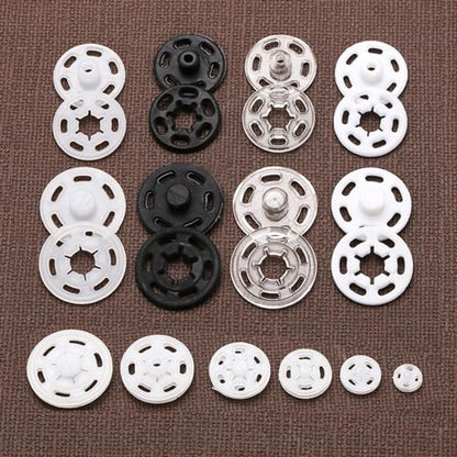 1 Box/15 Set Invisible Small Plastic Snap Buttons Sew-on Snap Buttons Press Button for Sewing Clothing (White, 11.5mm) - color: White, size: 11.5mm