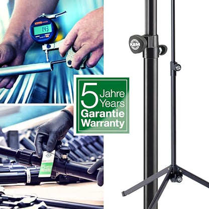 K&M Konig & Meyer 17515.016.00 Guardian 5 Guitar Stand | Holds Five Electric, Acoustic or Bass Guitars Rack-Style | Protective Supports | Space Saver - Adult/Youth Musicians | Black & Translucent - color: 5 Guitars/ Black Translucent