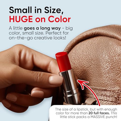 Blue Squid PRO Red Face Paint Stick - Waterproof Body Paint for Adults & Kids Eye Black Baseball, Eyeblack Softball - Vegan Hypoallergenic Twist-Up Non-Toxic Makeup Stick for Cosplay, Sports & SFX - color: Red