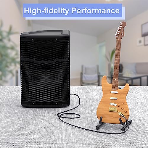 2 Pack 33 feet (10M) 1/4" to 1/4" Speaker Cables, 12 AWG Professional 6.35mm to 6.35mm Stereo Audio Cable Heavy Duty Cord Wire Guitar Speaker Cable - size: 33 ft, style: 1/4" to 1/4" end