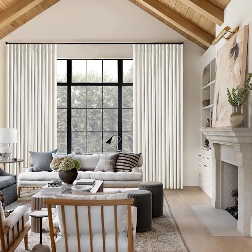 Natural Linen Pinch Pleated Full Blackout Curtains 94 Inch Long 2 Panels - color: Natural Linen, size: 40"W x 94"L (Pack of 2)