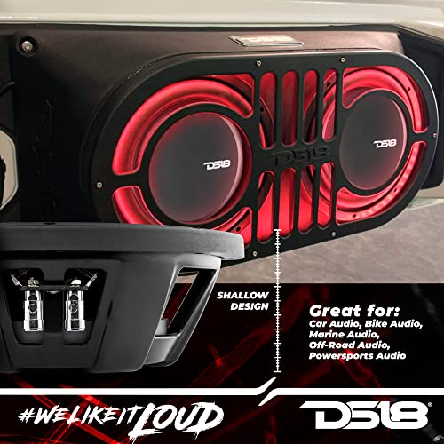 DS18 PSW10.4S 10" Shallow Mount Subwoofer 1000 Watts Max Power 500 Watts RMS Single Voice Coil 4 OHMS Water Resistant - Best Sub for Tight Spaces in Car & Trucks - 1 Speaker - style: 10" Single Voice Coil 4 Ohm