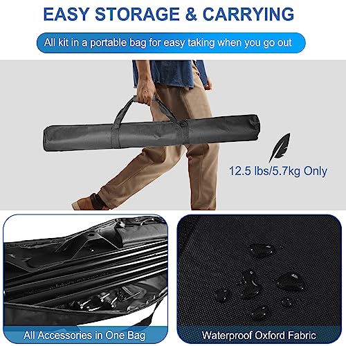 FUDESY Backdrop Banner Stand, 10x8ft Adjustable Step and Repeat Stand Kit | Heavy Duty Photo Background Stand with Sandbags,Telescopic Tube,for Party,Display,Trade Show,Photography,Wedding,Photo Booth - size: 8x10ft