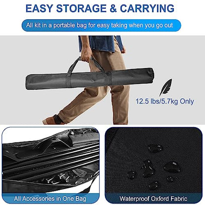 FUDESY Backdrop Banner Stand, 10x8ft Adjustable Step and Repeat Stand Kit | Heavy Duty Photo Background Stand with Sandbags,Telescopic Tube,for Party,Display,Trade Show,Photography,Wedding,Photo Booth - size: 8x10ft