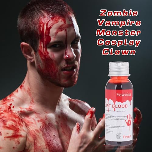Liquid Latex Scar Wax SFX Makeup Kit with 6 Color Bruise Wheel Face Body Paint+Fake Blood Splatter Spray+Squirt Blood+Coagulated Blood Gel+Spatula Sponges for Halloween Fake Scars Wounds Burns - color: Halloween SFX Makeup Kit (11 Pieces)