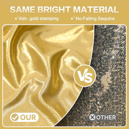 gogoparti 10x10FT Gold Sequin Backdrop Curtain - 2 Panels of 5x10FT Wrinkle-Free Glitter Drapes for Photography, Birthdays, Weddings & Graduations - color: Gold, size: 5FT x 10FT(2 panels)