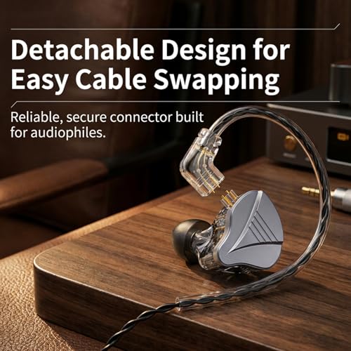 In Ear Monitor Headphones Dual Magnetic Dynamic Driver IEM with Mic, Black | Hybrid Banlance Armature with Dynamic in Ear Headphones IEM Earphones Gaming Earbuds - color: YJS-819-Black with Mic