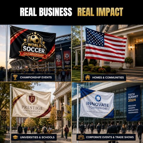 Custom Flag by BCB Print; Personalized Outdoor Flag with Photo Text Logo; 1 x 1 1/2 2x3 3x5 4x6 5x8 FT; HD Print; 2 Grommets; No Pole Hardware; Made in USA Fast Delivery - color: Flag