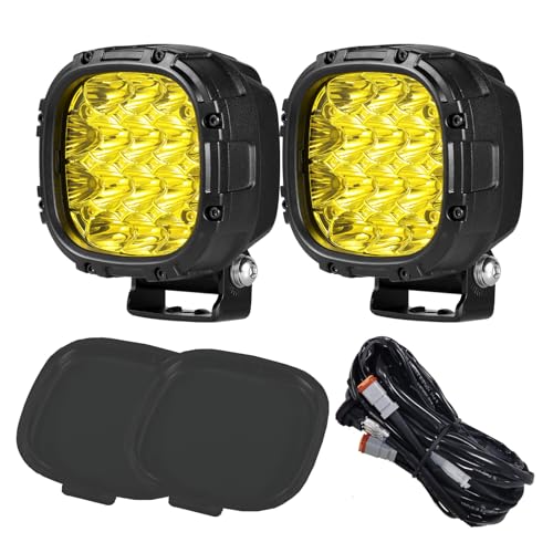 BIGLION.X 4 Inch Pair 160W 18800LM Amber Fog Lights Offroad Light Pods - color: Amber