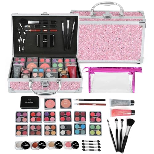 Anpro All-In-One Makeup Kit for Girls 10-12, Teen Makeup Set, Pink Case - color: Pink