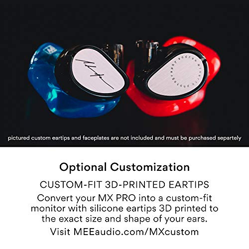 MEE audio Professional MX4 PRO Quad-Driver Hybrid Musicians In Ear Monitor Headphones with High-Resolution Reference Sound; Noise Isolating Earbuds Earphones with Detachable Cables, Black - color: Black, size: MX4 PRO