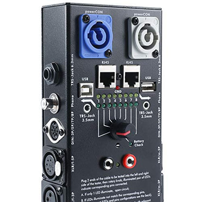 MFL. 13-Plug Audio Cable Tester Line Finder Black 13-in-1 Cables Checker 8-Way Switch Wire Tracker with LED Indicators, Rectangular - style: 13-Plug